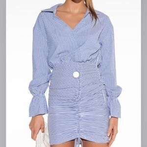 SPRING STRIPE POPLIN DRESS Medium